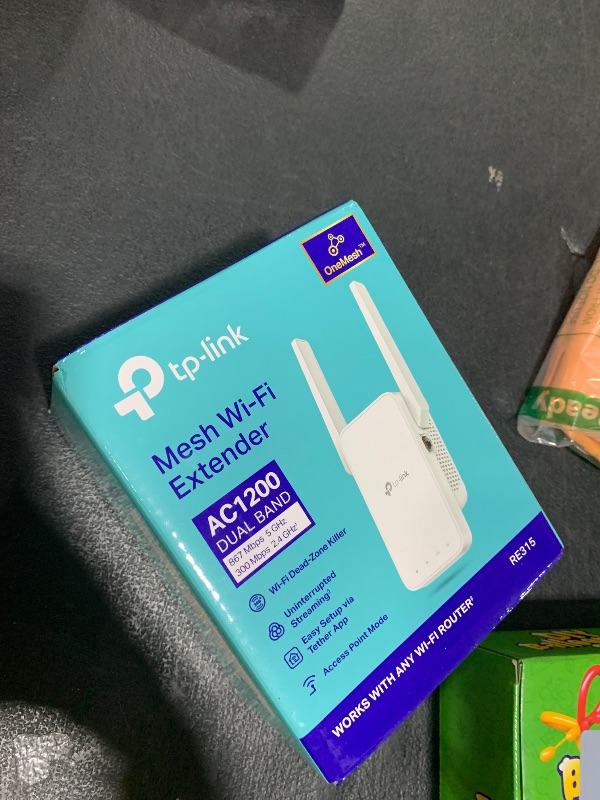 Photo 1 of TP-Link AC1200 WiFi Extender, 2025 Wirecutter Best WiFi Extender, 1.2Gbps home signal booster, Dual Band 5GHz/2.4GHz, Up to 1600 Sq.ft and 32 Devices, EasyMesh Compatible, One Ethernet Port (RE315)