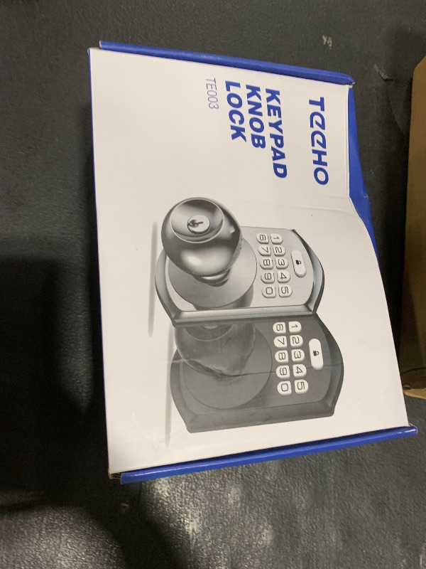 Photo 1 of TEEHO Keyless Entry Keypad Door Lock with Handle, Electronic Digital Smart Locks for Front Door, Easy to Install Keypad Deadbolt with Code for Bedroom, Anti-Peeping Password