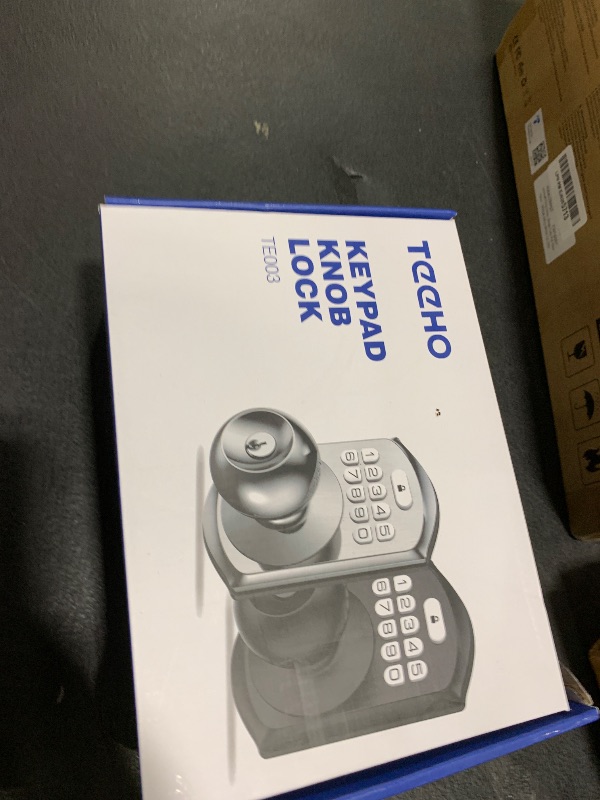 Photo 1 of TEEHO Keyless Entry Keypad Door Lock with Handle, Electronic Digital Smart Locks for Front Door, Easy to Install Keypad Deadbolt with Code for Bedroom, Anti-Peeping Password