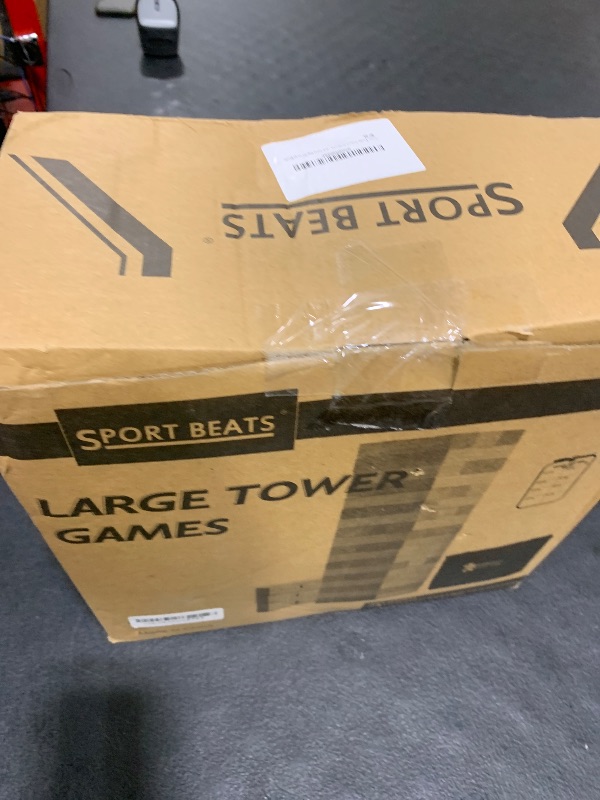 Photo 1 of SPORT BEATS Outdoor Games Large Tower Game 54 Blocks Stacking Game Includes Carry Bag and Scoreboard