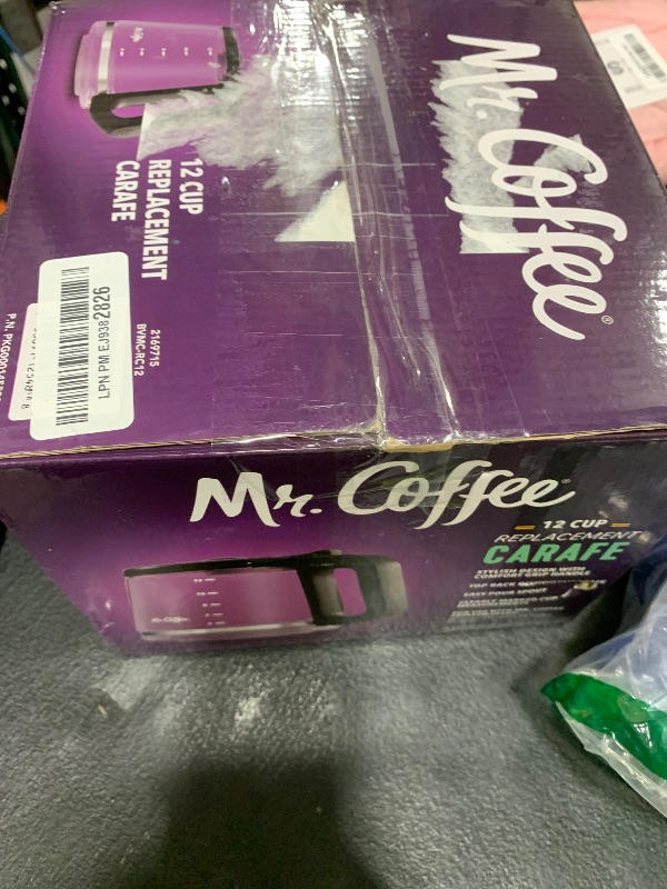 Photo 1 of Mr. Coffee 12-Cup Replacement Carafe – Compatible with Mr. Coffee 12 Cup Machines, Glass Pot with Black Handle