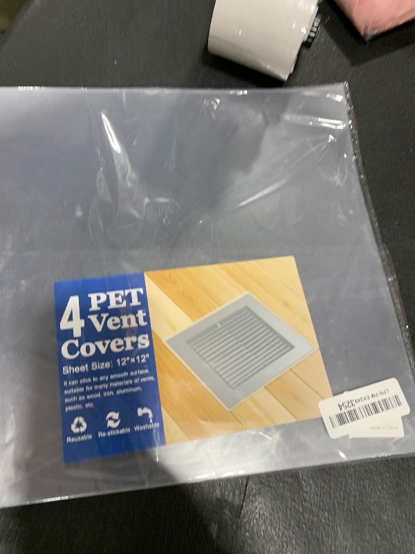 Photo 1 of 4 Pack PET Vent Covers with Nano Adhesive, 12" X 12" for Floor, Wall, Ceiling Vents and Air Registers, for RV, Home, Office AC Vents, Non-Magnetic, Fits on Plastic, Wood, Iron, Aluminum Vent Covers