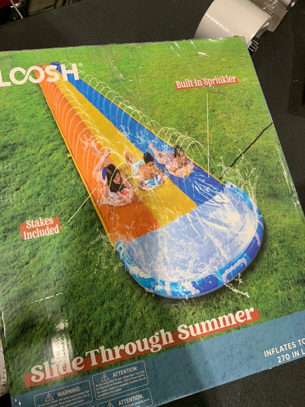 Photo 1 of Sloosh 22.5ft x 82in Waves Triple Lawn Water Slide,Heavy Duty Lawn Water s with 3 Body Boards and Slip Sprinkler for Kids Adults Backyard Summer Outdoor