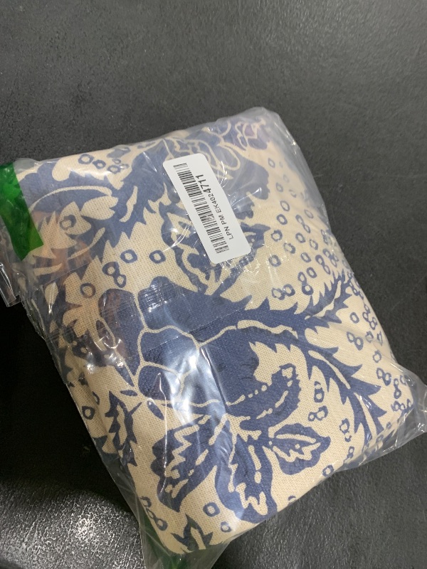 Photo 1 of VHC Brands Dorset, Farmhouse Bed Skirt Dust Ruffle, Floral, Queen, Navy, 60x80x16
