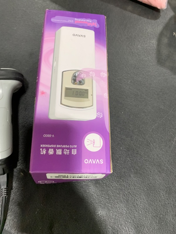 Photo 1 of SVAVO Automatic LCD Fragrance Dispenser - Wall Mount/Free Standing ABS Auto Air Freshener Dispenser Programmable Aerosol Spray Perfume Dispenser for Bathroom, Hotel, Office, Commercial Place, White