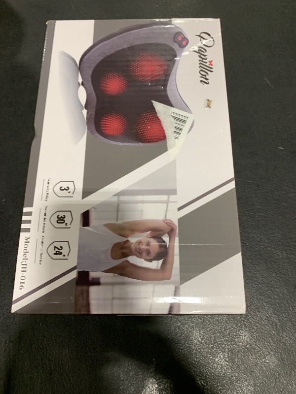 Photo 1 of Papillon Shiatsu Back and Neck Massager with Heat, Deep Tissue Kneading,Electric Massage Pillow for Back,Shoulders,Legs,Foot,Body Muscle Pain Relief,Use at Home,Car,Office