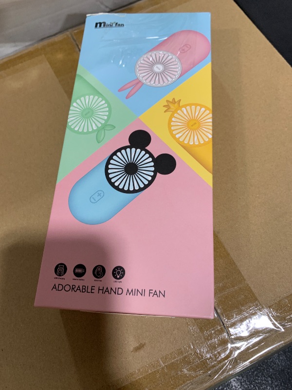 Photo 1 of DecoLife Cute Handheld Mini USB Fan, Rechargeable Portable Fan, 3 Adjustable Speeds and Wearable Accessories, Pocket Size for Indoor Or Outdoor Activities, 2 Pack (Red+Yellow)