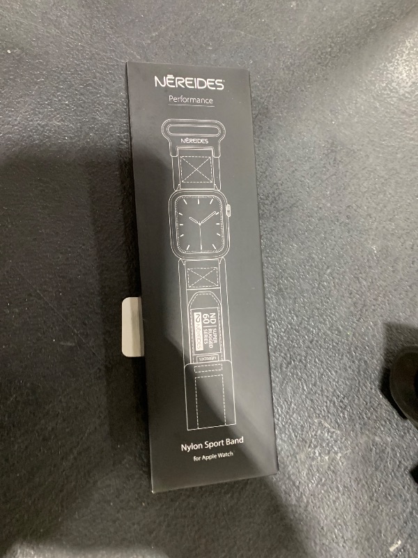 Photo 1 of Nereides Compatible with Apple Watch Series 10 Band Series 9/8/7/6/5/4/SE/SE2/Ultra 1/2, Nylon Sports Strap with Woven Design for 49mm/46mm/45mm/44mm (L, Black)