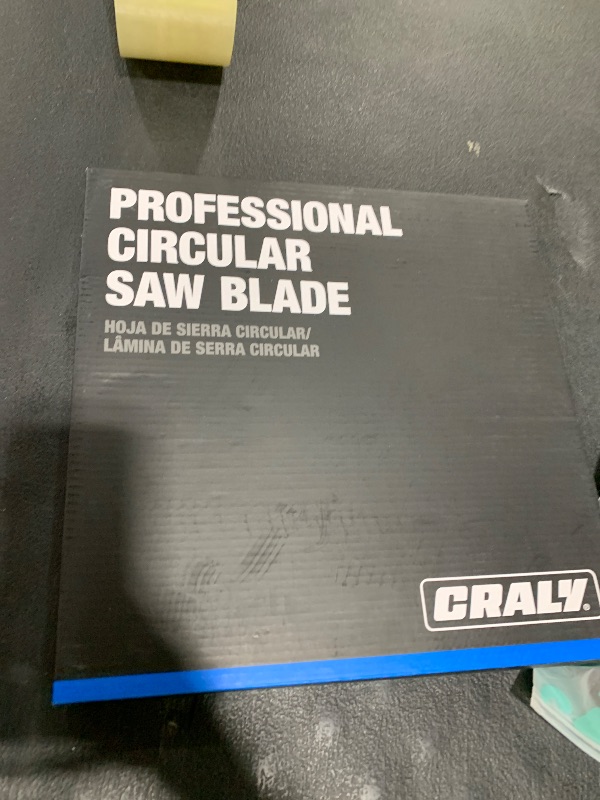 Photo 1 of CRALY 10 Inch 60 Teeth Fine Finish Wood Cutting Circular Saw Blade, 5/8 Inch Arbor, Carbide Tipped, Thin Kerf, Black Ice Coating, for Wood Cutting Table Saw, Miter Saw(C1060FF)
