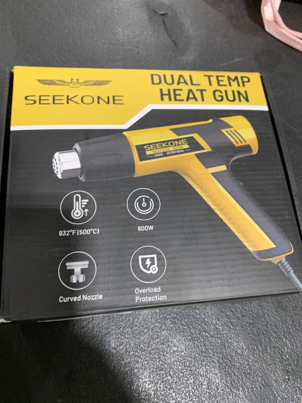 Photo 1 of SEEKONE Mini Heat Gun, 600W Dual Temperature Hot Air Gun Tool 572?&932?, With 4.9Ft Long Cable and Overheat Protection for Crafts, Embossing, Paint Stripping, Shrink Wrap, and Heat Shrink Tube