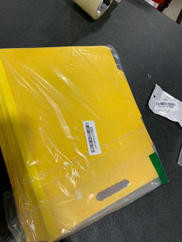 Photo 1 of 10 Blue Summit Supplies Classification Folders, 1-Divider, Letter Size, Yellow, with 2 Inch Tyvek Expansions, Durable 2 Prong Design for Organizing Standard Medical Files & Office Reports, 10 Pack