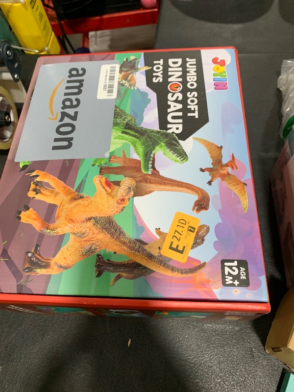 Photo 1 of JOYIN Big Dinosaur Toys for Toddlers, 6 Piece Large Soft Dinosaur Figures with an Educational Book, Jumbo Realistic Toys for Boys and Girls Gift, Kids Ages 1 2 3 4 5