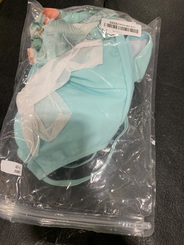 Photo 1 of KANGKANG Girls Swimsuit, Girls Bathing Suits Size 10-12 Quick Dry Cut Out One Piece Swimsuits with Tropical Print Cover Up Skirt Teen Bathing Suits Swimwear Set Light Cyan
