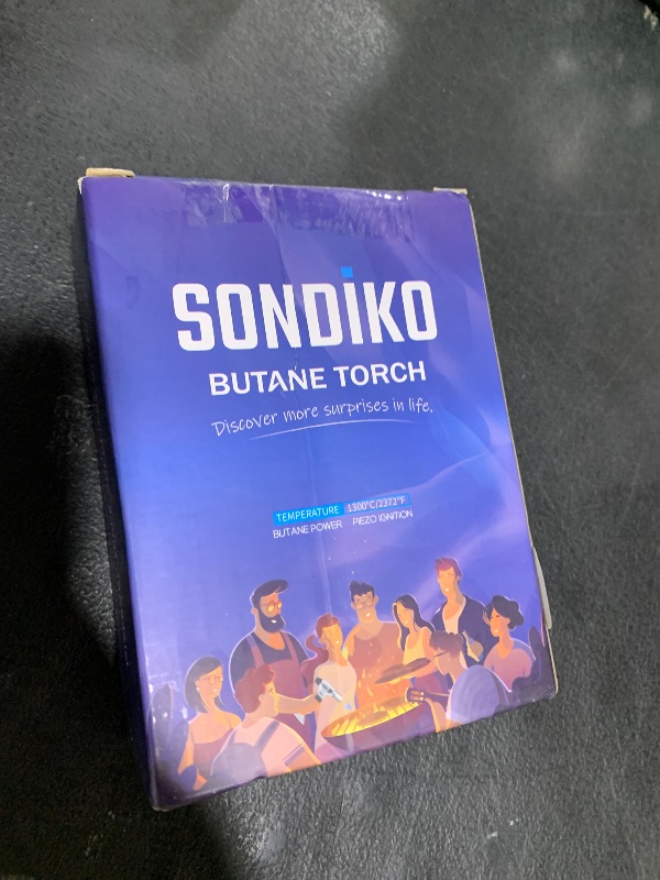 Photo 1 of Sondiko Blow Torch, Butane Torch Lighter, Refillable Creme Brulee Torch with Adjustable Flame, Safety Lock for Soldering, Kitchen, Welding, Butane Gas Not Included