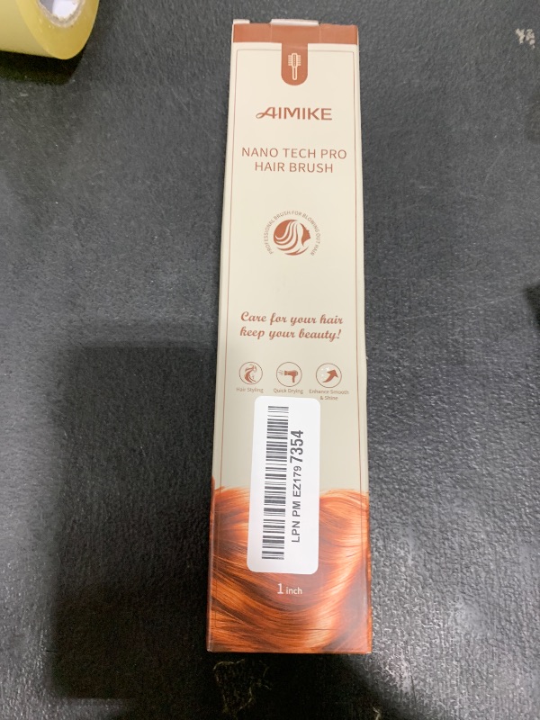 Photo 1 of AIMIKE Round Hair Brush, 1 inch Barrel with Boar Bristles, Nano Thermal Ceramic & Ionic Tech, for Blow Drying, Styling, Curling and Shine + 4 Clips (Gold, Unisex, Fine Hair, Short Hair, Anti-Frizz)