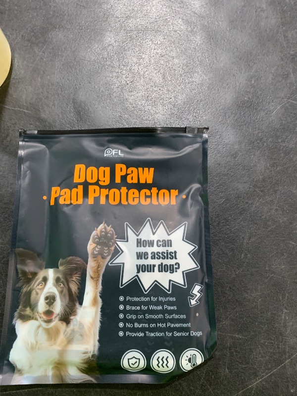 Photo 1 of Anti Slip Dog Paw Protector Pads for Senior Dogs, Paw Pads for Dogs Traction, Disposable Self Adhesive Paw Grips for Old Dog on Slippery Hardwood Floor, Black 12 Sets (48pcs) XL(41-60lbs)