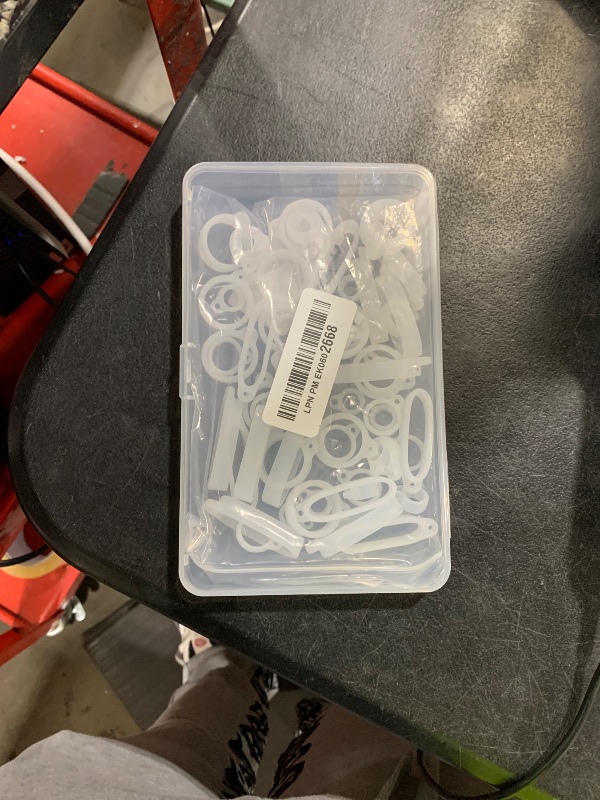 Photo 1 of CRASPIRE 60Pcs 4 Size Anti-Lost Rings Set 8mm 20mm 13mm 36mm Silicone Rubber Pendant Adjustable Soft Protective Replacement Fixing Ring Pen Case Multipurpose for Keychain