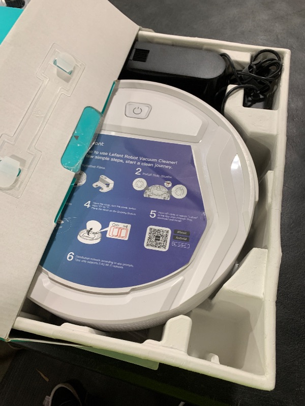Photo 1 of Lefant Robot Vacuum Cleaner, Strong Suction, 120 Mins Runtime, Slim, Low Noise, Automatic Self-Charging, Wi-Fi/App/Alexa Control, Ideal for Pet Hair Hard Floor and Daily Cleaning, M210