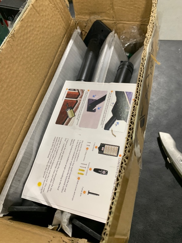 Photo 1 of Aqraou Solar Street Lights Outdoor, 6500K Outside Waterproof LED Street Light Dusk to Dawn, Wide Angle Lamps with Motion Sensor & Remote Control, Solar Lights Outdoor for Garden Yard, 4 Pack