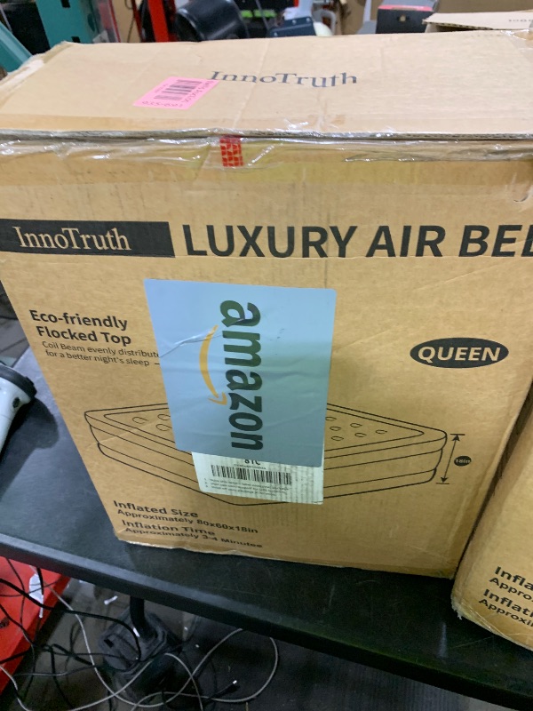 Photo 1 of InnoTruth Air Mattress Queen with Built in Pump, Inflatable Blow up Mattress, 18" Raised Colchones Inflables Air Bed for Guests & Home, Ideal for Home Use and Outdoor Camping, 650lb Weight Capacity