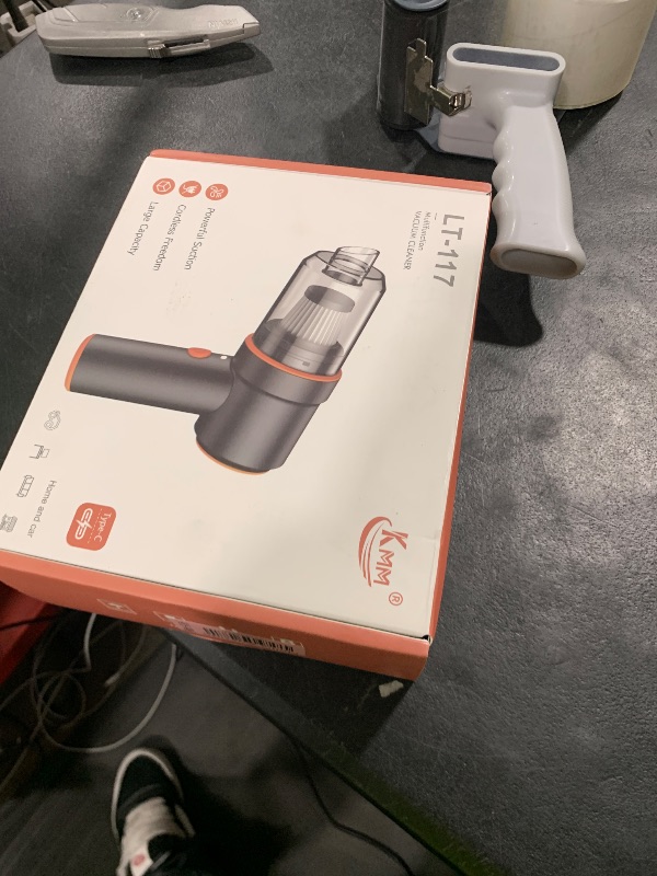 Photo 1 of KMM Handheld Car Vacuum Cleaner, 11000PA Vacuum Cleaner & Air Duster, 120W High Power Vacuum Portable Cordless, Hand Held Vacuum Rechargeable with Multi-Nozzles & LED Light for Home, Car, Office