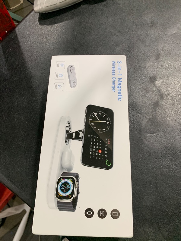 Photo 1 of Upgraded 3 in 1 Charging Station, Magnetic Charging Pad for Apple Devices, Fast Wireless Charger for iPhone 16/15/14/13/12 Series & AirPods Pro & Apple Watch Series, White