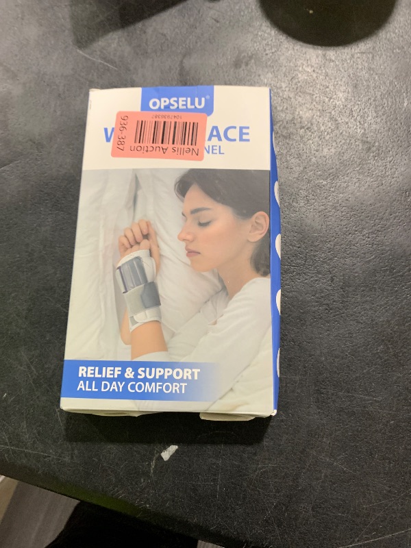 Photo 1 of OPSELU Carpal Tunnel Wrist Brace Night Support Fit Right Hand for Work, Pain Relief Wrist Splint for Tendonitis, Sprain, Strain, Rigid Hand Brace for Arthritis for Women and Men, S/M