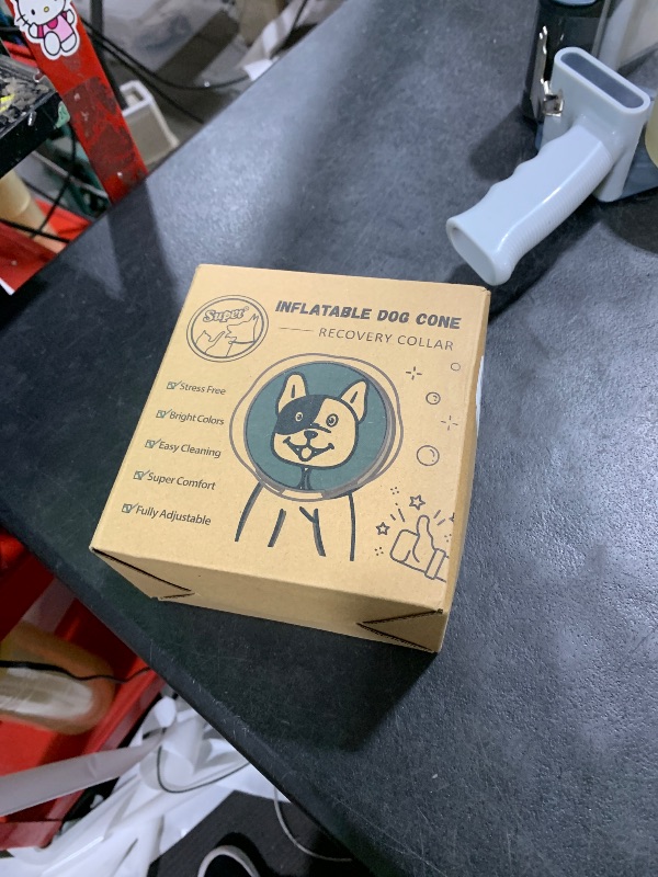 Photo 1 of Supet Raised Inflatable Dog Cone Collar to Stop Licking, Soft Dog Cone Alternative After Surgery, Doggie Neck Donut Collar for Small Medium Large Dogs
