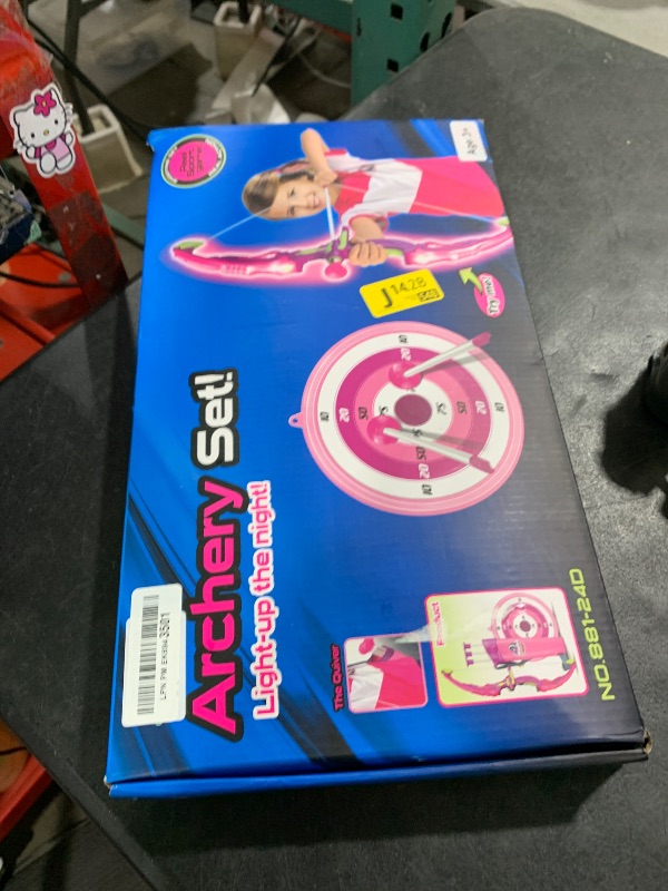 Photo 1 of VGOFUN Kids Bow and Arrow Set: LED Light Up Archery Toy with Princess Cape and Headband, 10 Suction Cup Arrows, Outdoor Toys Gifts for 3-8 Year Old Girls (Archery Set with Butterfly Mask)