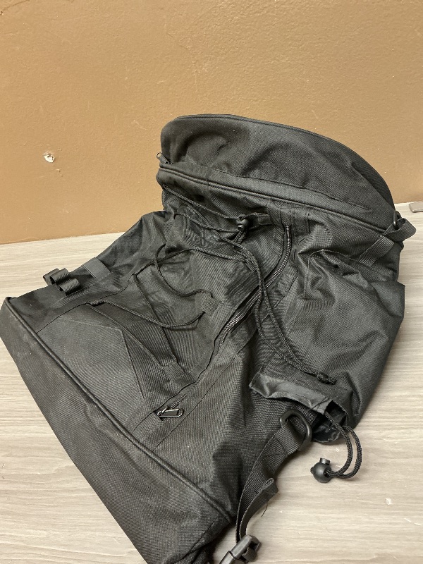 Photo 1 of HCmotorku Motorcycle Sissy Bar Backrest Bag Travel Luggage Bag Large Capacity Duffle Bag Expandable 50L-80L Gear Tail Bag with Rain Cover&Shoulder Strap Universal Fit For Harley Yamaha Suzuki Kawasaki