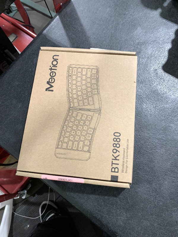 Photo 1 of MEETION Ergonomic Foldable Keyboard, Split Portable Compact Bluetooth Keyboard for Business Travel, Ultra-Thin Folding Rechargeable Wireless Keyboards for iOS Android Windows Mac Tablet PC Smartphone