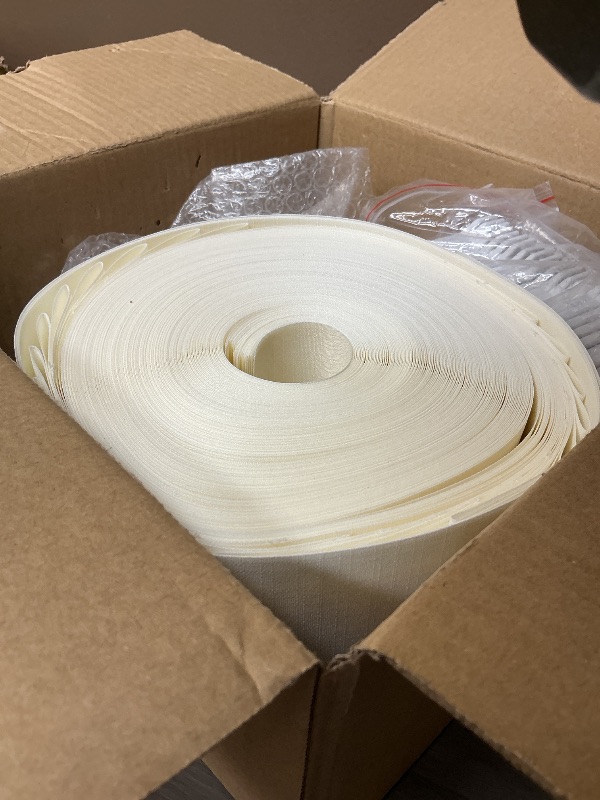 Photo 1 of LazBlinds Vertical Blinds Replacement Slats - Light Filtering Fabric Slats for Sliding Doors & Windows, Easy-Cut Polyester, White Texture (82.5" x 3.5", 25 Pcs)