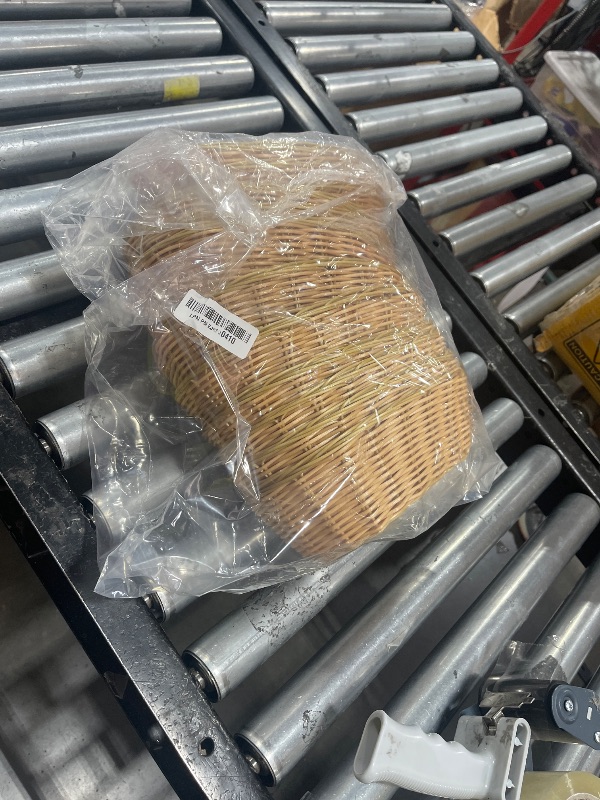 Photo 1 of Nexboraque 12 Pack Plastic Oval Basket, Empty Bread Basket 10 x 6.25 x 3 Inch Food Storage Basket Bulk, Plastic Wicker Baskets Bin for Kitchen Serving, Centerpiece Display, Christmas Gifts, Brown