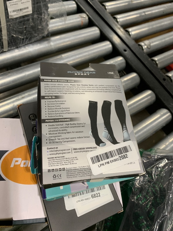Photo 1 of Physix Gear Compression Socks for Men & Women 20-30 mmhg, Best Graduated Athletic Fit for Running Nurses Shin Splints Flight Travel & Maternity Pregnancy -Boost Stamina Circulation & Recovery GRY LXL