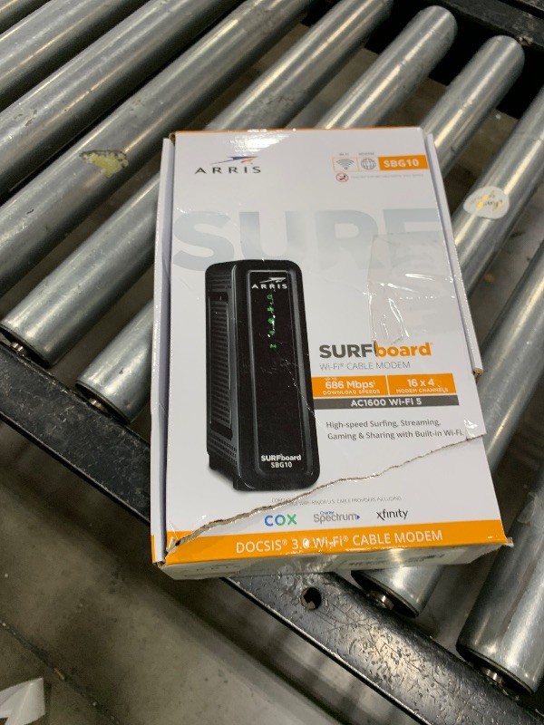 Photo 1 of ARRIS (SBG10) - Cable Modem Router Combo - DOCSIS 3.0 16 x 4 Gigabit & AC1600 WiFi, For Comcast Xfinity, Cox, check with ISP for compatibility [Not for Spectrum] 400 Mbps Max Internet Speeds