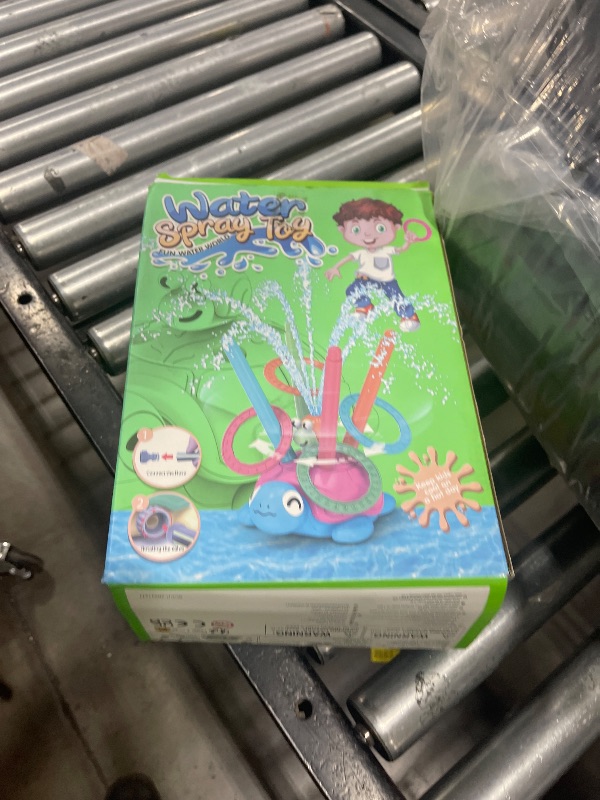 Photo 1 of VATOS 4 in 1 Turtle Water Sprinkler for Kids, Outdoor Toys with Snail Splash,Ring Toss,Catch Ball Game & Hurdle Play,360°Roating Spray Summer Fun Backyard Garden Lawn for Toddlers Kids Girls 3-8