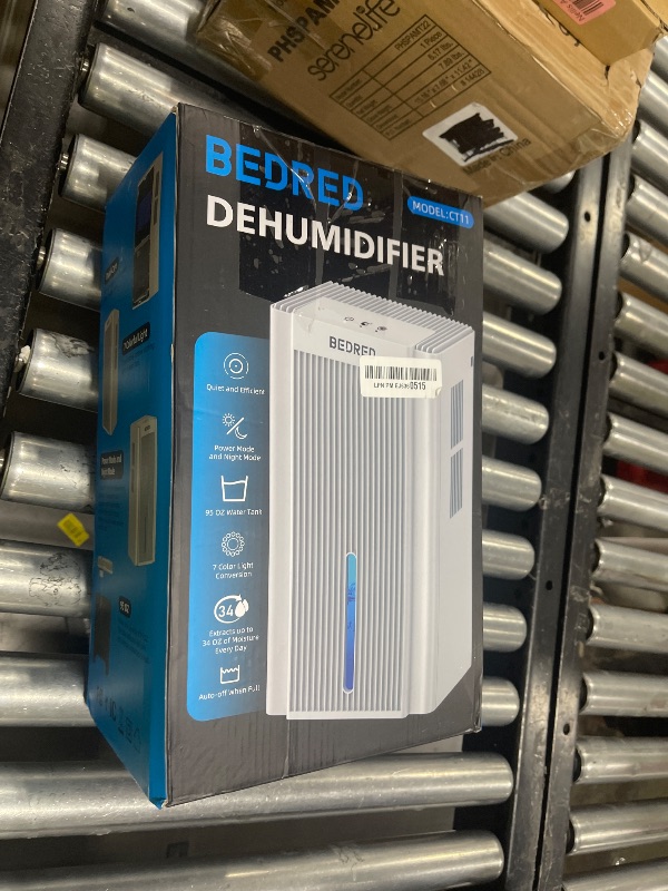 Photo 1 of Dehumidifier,95OZ Dehumidifier for Home 1000 Sq.Ft - Quiet with Auto Shut Off & Relaxing 7 Color Ambient Light,Ideal for Livingroom, Bedroom, Basement(White)