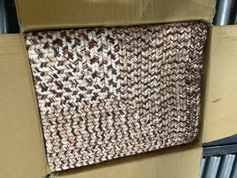 Photo 1 of RUGSREAL Washable Rug 5x7 Boho Accent Bedroom Rug Modern Geometric Floor Carpet Indoor Braided Print Throw Carpet Low Pile Non Slip Farmhouse Rustic Bohemian Carpet for Living Room, Brown