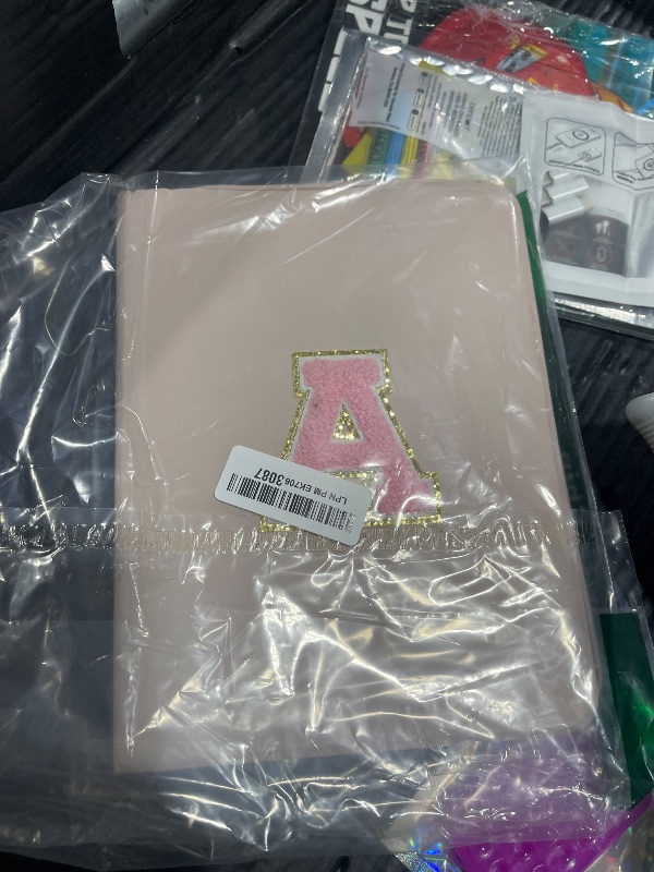 Photo 1 of TopPerfekt Case for iPad 11th (A16) 11-inch 2025 / iPad 10th Generation 10.9-inch 2022, Initial Chenille Letter Suture, Cute Case with Auto Sleep/Wake, Support Touch ID, Pencil Holder (Pink, A)