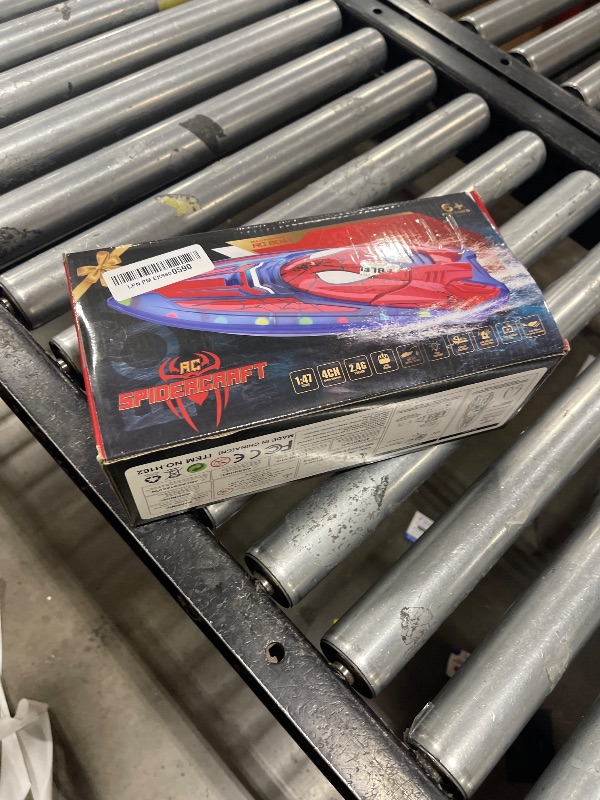 Photo 1 of Fullware Spider Hero RC Boat, 2.4GHz Remote Control Boat with LED Lights for Kids, Pool Toy with 2 Rechargeable Batteries, Spray Function, and Low Battery Alarm for Boys & Girls