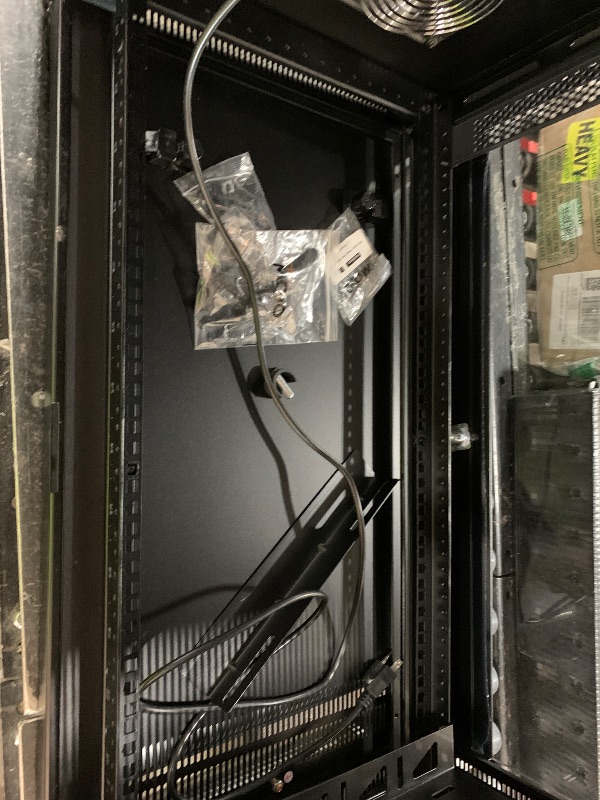 Photo 1 of STOCK PHOTO FOR REFERENCE - Tecmojo 15U Portable Rolling Network Rack, 4-Post Mobile Open Frame Server Rack with Wheels, Free Standing Server Cabinet for Computer/Data/AV/IT Equipment/Network Equipment
