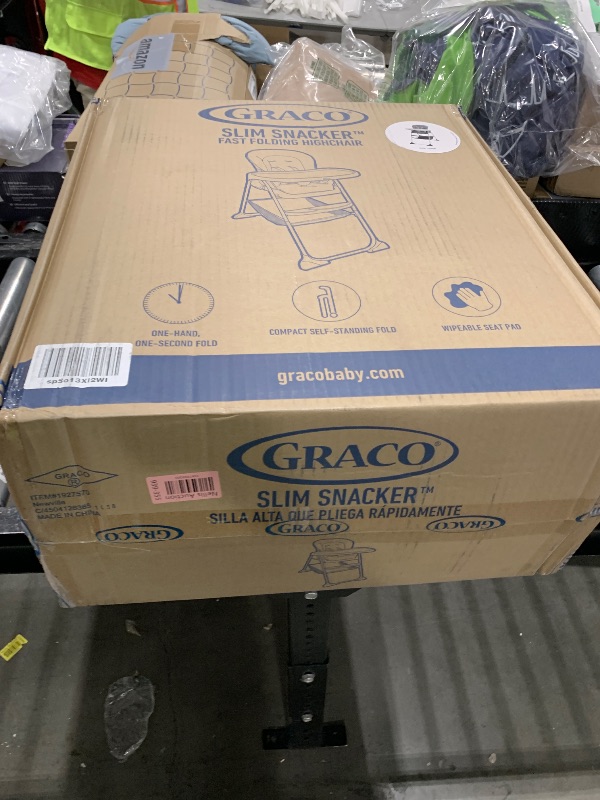 Photo 1 of Graco Slim Snacker High Chair, Ultra Slim, Fast-Folding, Multiple Recline Positions, Comfortable Feeding, Whisk