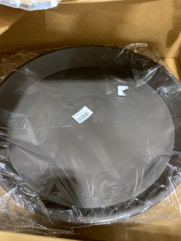 Photo 1 of Angde 4 Pack of Plant Saucer 18 19 inch (16.5 Inch Base), Deep Heavy Duty Plastic Plant Saucers 18", Flower Plant Trays for Indoors Outdoor, Plant Drip Tray for Planter 16-20" (Chocolate Brown)