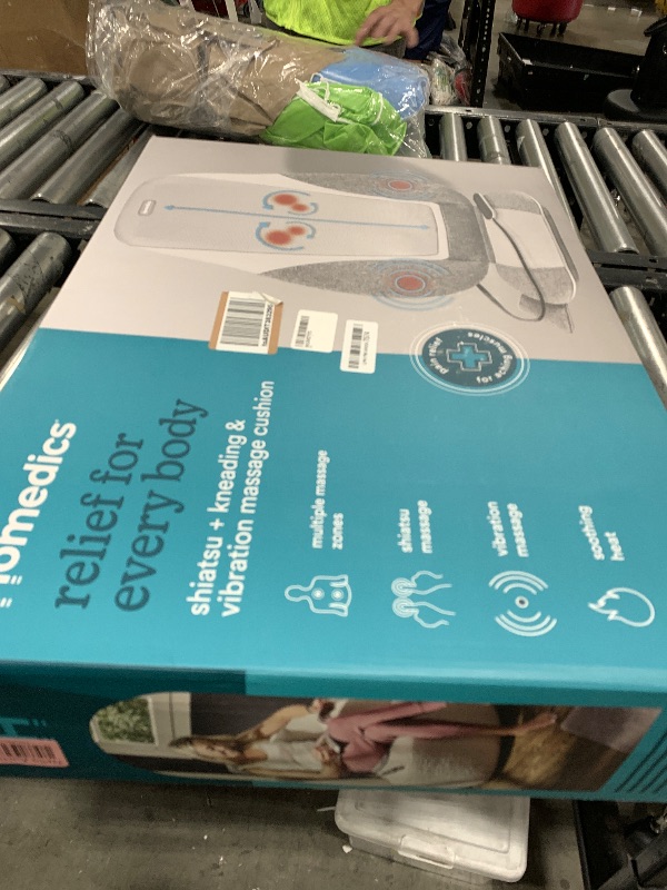 Photo 1 of Homedics Shiatsu + Kneading & Vibration Massage Cushion with Heat, Deep Kneading, Handheld Remote, Lumbar Vibration Waves, 3 Massage Zones, Upper, Lower, Full Back, Fits Most Chairs, Premium Fabric