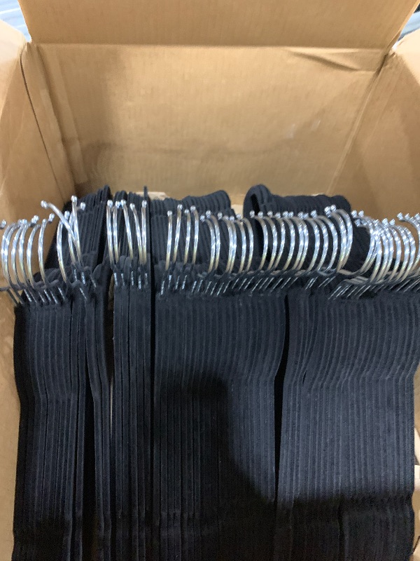Photo 1 of HOUSE DAY Black Velvet Hangers 60 Pack, Non Slip Clothes Felt Hanger Heavy Duty for Coat, Premium Slim Space Saving Suit Hangers for Closet Organizer, 360° Rotating Silver Hook