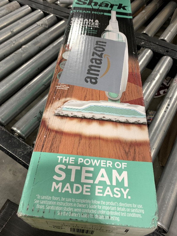 Photo 1 of Shark Steam Mop with 2 Machine Washable Dirt Grip Pads, Removable Water Tank, Lightweight, Steam Cleaner for sealed Hard Floors, Marble, Stone, Hardwood, Tile, Laminate, White/Seafoam, S1000
