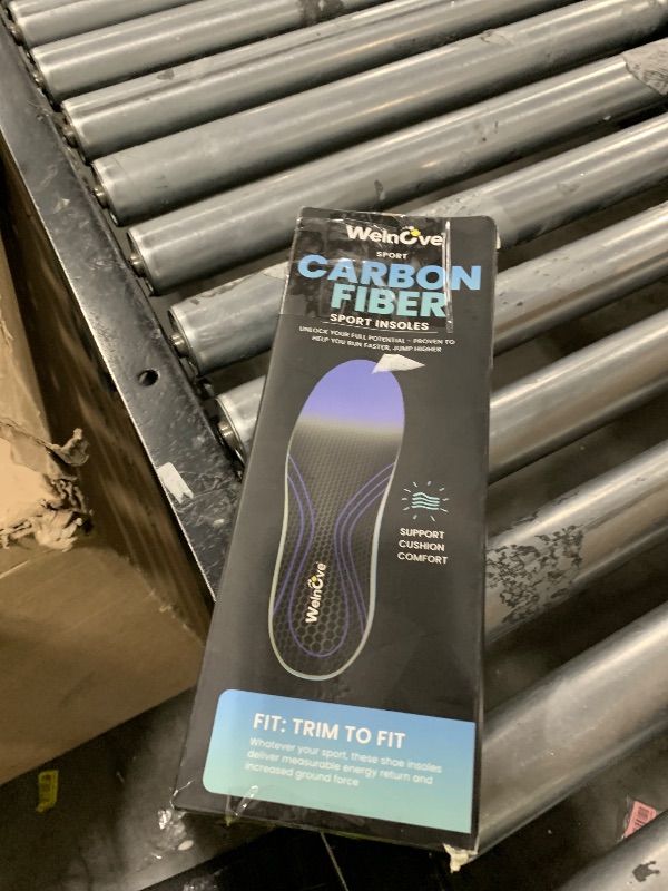 Photo 1 of Carbon Fiber Sport Insoles with Arch Support - Welnove Shock Absorbing Performance Insoles for High Impact Sport- Energy Return,Increased Performance and Injury Protection-Not for Tight Shoes-L