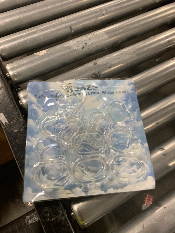 Photo 1 of Resze 24 PCS Shower Curtain Rings, Plastic Clear Shower Curtain Hooks, C-Shaped Rings Hook Hanger Bathroom Shower Window Rod