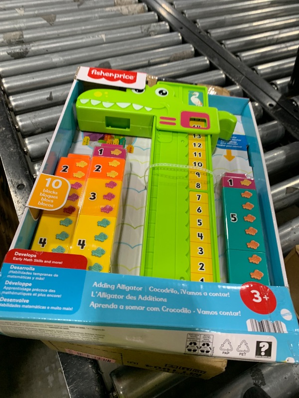Photo 1 of Fisher-Price Preschool Learning Toy Adding Alligator Counting Activity with 10 Stacking Blocks for Kids Ages 3+ Years