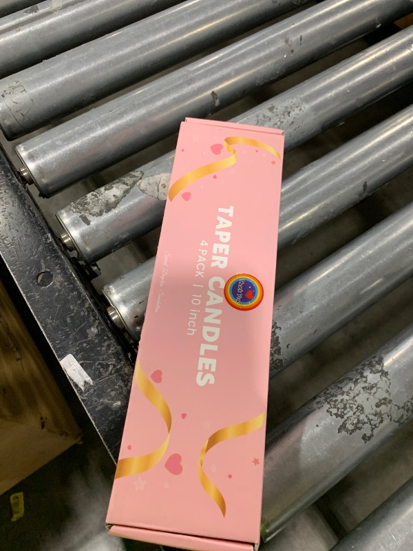 Photo 1 of 10 Inch Gradient-Pink Taper Candles, 4 Packs Unscented Candlesticks for Dinner, Wedding, Valentine’s Day and Home Decoration, Dripless and Smokeless, 8-10 Hours Burn